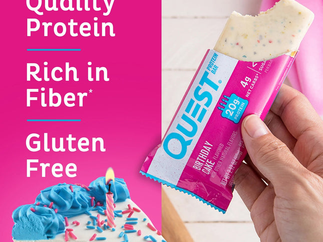 Quest Birthday Cake Protein Bars 12x60g x2-2029334132152209410