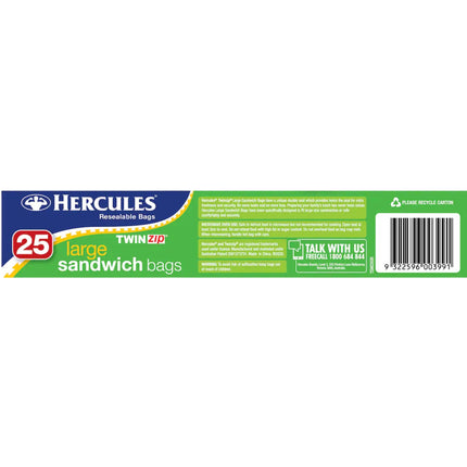 Hercules Large Sandwich Bags 25pk x4-2017004942526648322