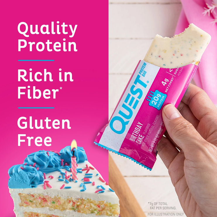 Quest Birthday Cake Protein Bars 12x60g-2029334131988631554