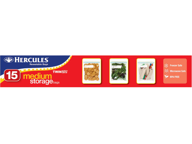 Hercules Medium Storage Bags 15pk x3-2017004941889114114