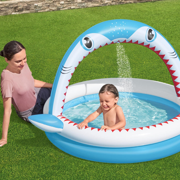 Bestway 1.63m x 1.27m x 92cm Sharktastic Sprinkler Play Pool-2029387221815136258