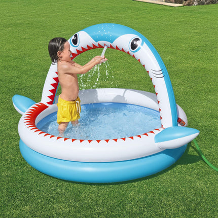 Bestway 1.63m x 1.27m x 92cm Sharktastic Sprinkler Play Pool-2029387221815136259