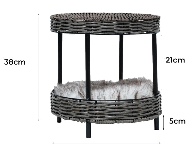 PaWz Rattan Pet Bed Elevated Raised-1975420452511813634