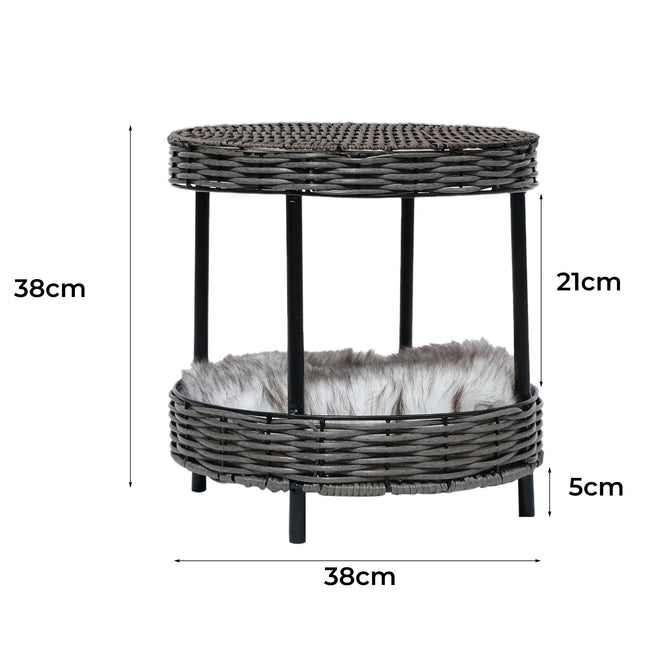 PaWz Rattan Pet Bed Elevated Raised-1954802531649589250