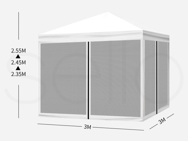 Mountview Gazebo 3x3 Marquee Pop Up White-1973193756647755778
