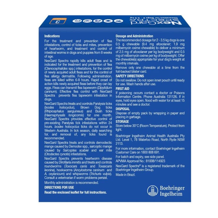 NexGard Spectra Dogs 1.35-3.5kg 3pk-2018816694822244354