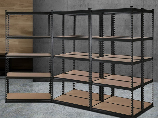 Giantz 5x1.5M Garage Shelving Warehouse Rack Pallet Racking Storage Shelve Black