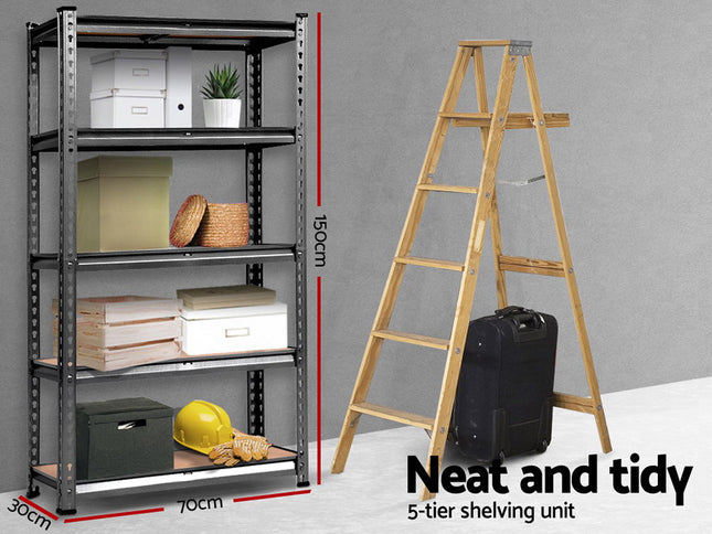 Giantz 1.5M Garage Shelving Warehouse Rack Pallet Racking Storage Shelf Charcoal