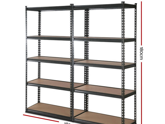 Giantz 2x1.8M Garage Shelving Warehouse Rack Pallet Racking Storage Charcoal