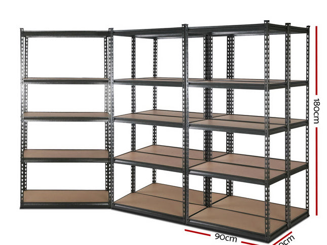 Giantz 5x1.8M Garage Shelving Warehouse Rack Pallet Racking Storage Charcoal