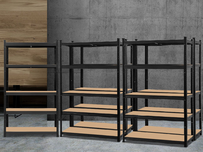 Giantz 5x1.8M Garage Shelving Warehouse Rack Pallet Racking Storage Shelf Black