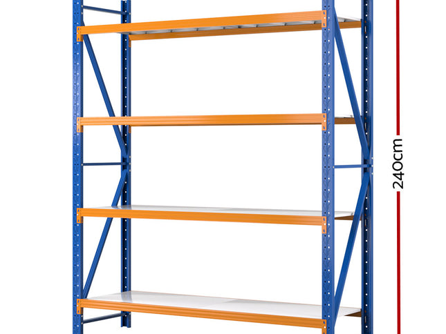 Giantz 2.4Mx2M Garage Shelving Warehouse Rack Pallet Racking Storage Shelf Blue