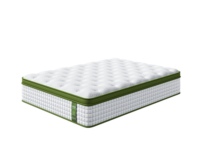 BedStory 34cm Double Latex Hybrid Mattress Medium Firm - 5 Zone Pocket Spring Bed for Pressure Relief Motion Isolation