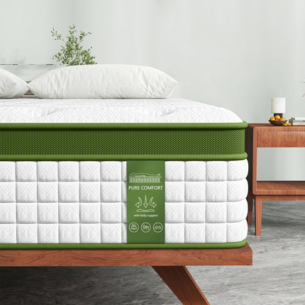BedStory 34cm King Latex Hybrid Mattress Medium Firm - 5 Zone Pocket Spring Bed for Pressure Relief Motion Isolation