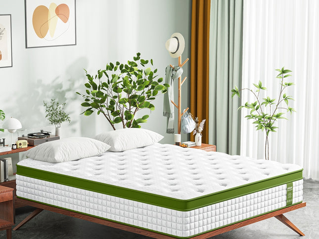 BedStory 34cm King Latex Hybrid Mattress Medium Firm - 5 Zone Pocket Spring Bed for Pressure Relief Motion Isolation