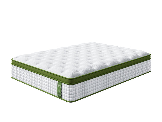 BedStory 34cm Queen Latex Hybrid Mattress Medium Firm - 5 Zone Pocket Spring Bed for Pressure Relief Motion Isolation