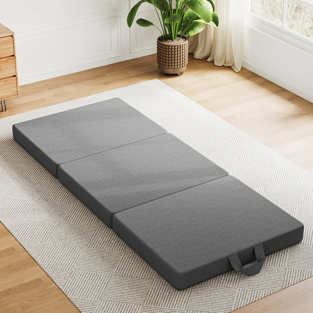 BedStory Folding Mattress Small Single Trifold Mattress with Firm Support Foam Washable Cover 10cm