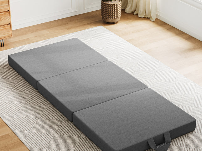 BedStory Folding Mattress Small Single Trifold Mattress Firm Support Foam Washable Cover 15cm