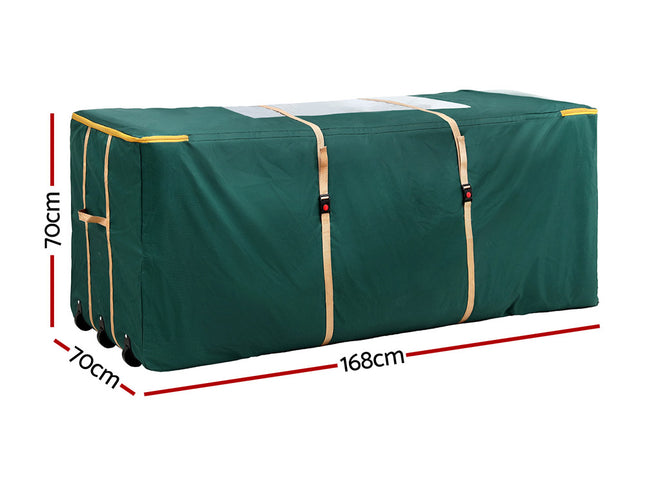 Jingle Jollys Christmas Tree Storage Bag Up to 10ft Visible Handle Wheels Green