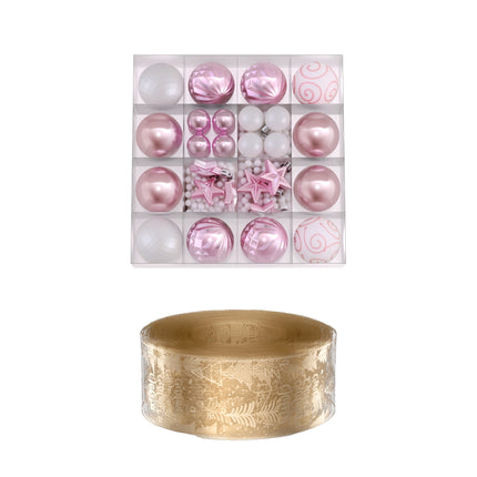 Jingle Jollys Christmas Tree Decoration Set Ribbon Baubles Ornaments Party 34pcs