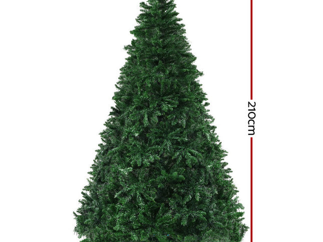 Jingle Jollys Christmas Tree 2.1m Xmas Tree Decoration 8 Light Mode Multi Colour