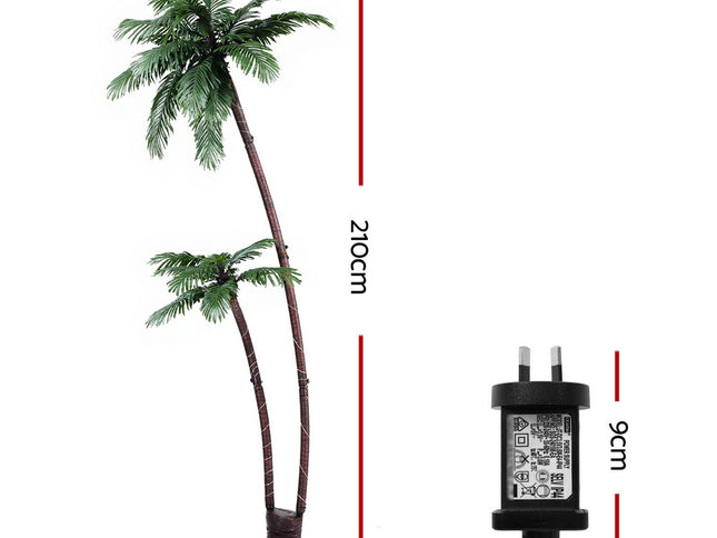 Jingle Jollys Christmas Tree 2.1m LED Lighted Xmas Palm Trees Party Decorations