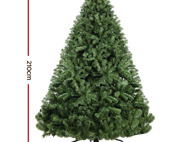 Jingle Jollys Christmas Tree 2.1M Xmas Tree Decorations Green 1250 Tips