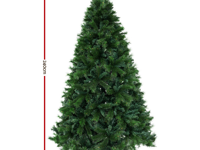 Jingle Jollys Christmas Tree 2.4M Xmas Tree Decorations Pine Needles 2100 Tips