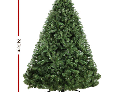 Jingle Jollys Christmas Tree 2.4M Xmas Tree Decorations Green 1500 Tips
