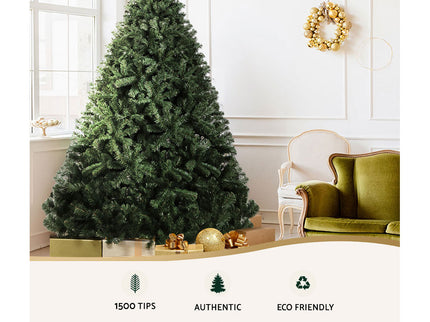 Jingle Jollys Christmas Tree 2.4M Xmas Tree Decorations Green 1500 Tips