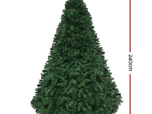 Jingle Jollys Christmas Tree 2.4M Xmas Tree Decoration 8 Light Mode Multi Colour