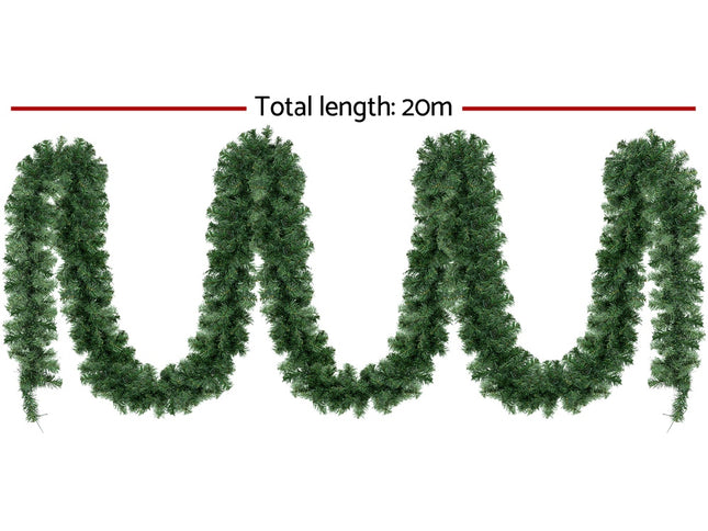 Jingle Jollys 20M Christmas Garland LED Lights Party Xmas Decorations 1400 Tips