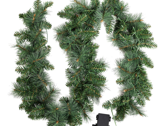 Jingle Jollys 1.8m Christmas Garland with LED lights Party Xmas Decorations
