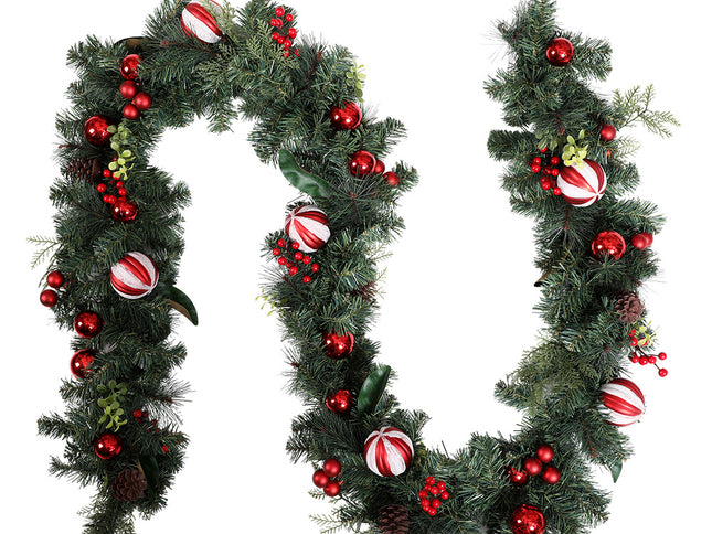 Jingle Jollys 2.7m Christmas Garland with Decorations Xmas Wedding Party