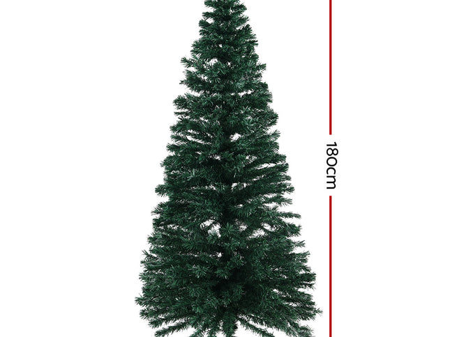 Jingle Jollys 1.8m Christmas Tree Optic Fibre LED Xmas tree Warm White