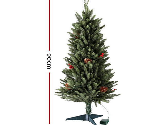Jingle Jollys Mini Christmas Tree 90cm LED Xmas Tree Party Decorations