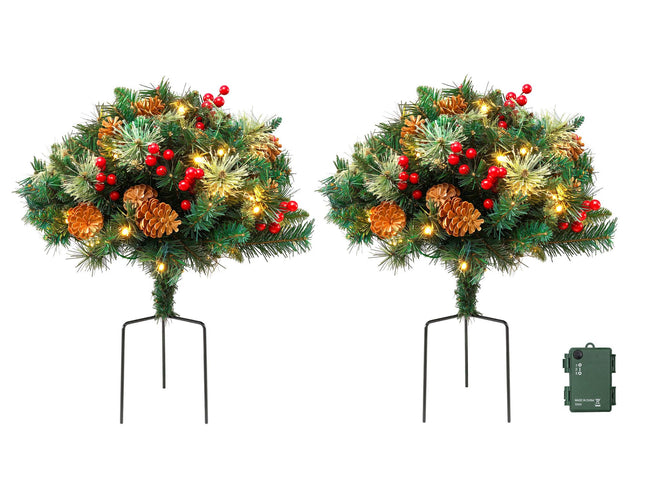 Jingle Jollys 2 Pack 45cm Lighted Artificial Christmas Tree Pathway Xmas Trees