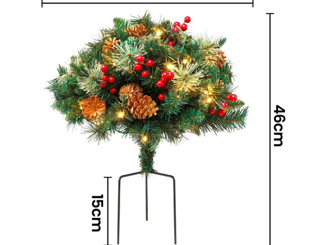 Jingle Jollys 2 Pack 45cm Lighted Artificial Christmas Tree Pathway Xmas Trees
