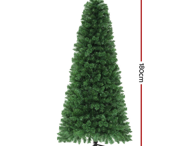 Jingle Jollys 1.8M Pre-lit Christmas Tree 8 Mode Multi Colour 200 LED Light Xmas