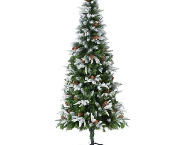 Jingle Jollys Christmas Tree 190cm Pine Cones LED Flocking Xmas Tree 680 Tips