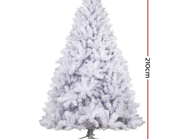 Jingle Jollys Christmas Tree 2.1m 1000 White Tips Xmas Tree Decorations