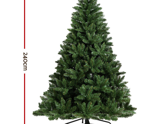 Jingle Jollys Christmas Tree 2.4m Green Xmas Tree Decorations 1225 Tips