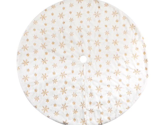 Jingle Jollys Christmas Tree Skirt 120cm Snowflake Ornaments Xmas Decorations