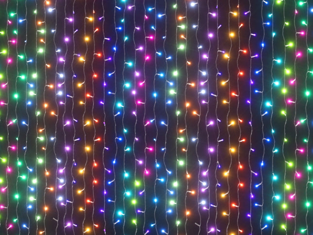 3X6M Christmas Lights Curtain Light 960 LED RGB Remote Jingle Jollys