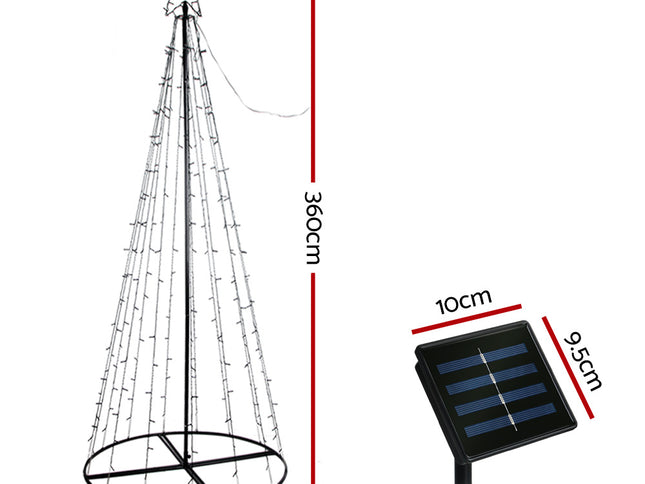 3.6M Christmas Tree 400 LED Solar Jingle Jollys