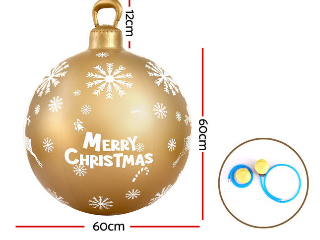 Jingle Jollys Christmas Inflatable Ball Bauble 60cm Outdoor Decoration Gold