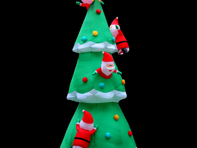 Jingle Jollys Christmas Inflatable Santa Tree 5M Illuminated Decorations