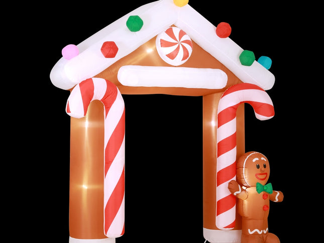 Jingle Jollys Christmas Inflatable Archwary Ginger 2.8M Illuminated Decorations