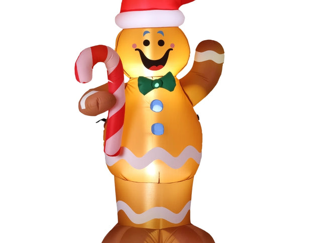 Jingle Jollys Christmas Inflatable Gingerbread Man 1.5M Height LED Decorations Illuminated