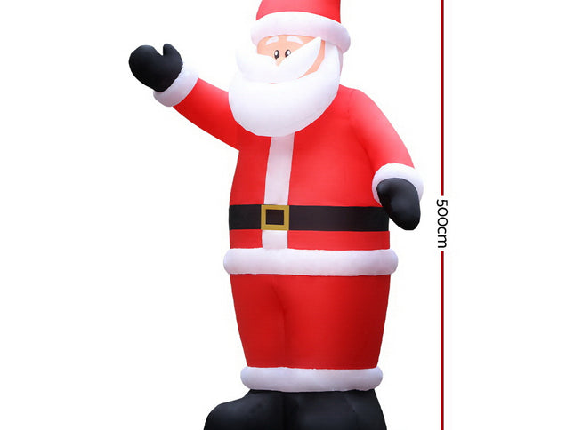Jingle Jollys Christmas Inflatable Santa 5M Illuminated Decorations